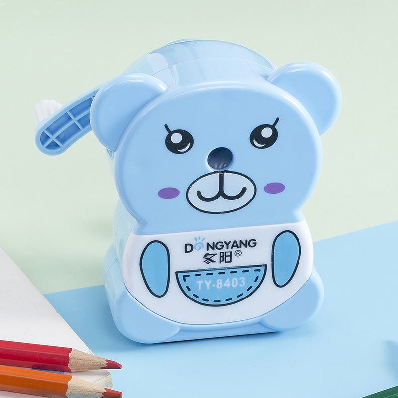 Cartoon bear automatic front and back pencil sharpener students hand sharpener pencil sharpener stationery