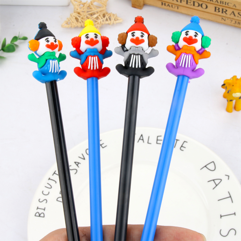 Japanese Korean Cartoon Funny Expression Gel Pen Christmas Gift Circus Clown Gel Pen Christmas Black Wholesale