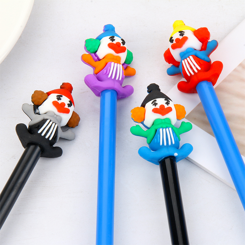 Japanese Korean Cartoon Funny Expression Gel Pen Christmas Gift Circus Clown Gel Pen Christmas Black Wholesale