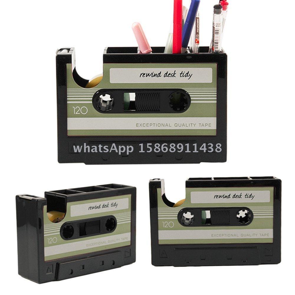 Slingifts hot-Cassette Tape Dispenser Pen Holder Pencil Pot Stationery Desk Tidy Container Office Stationery