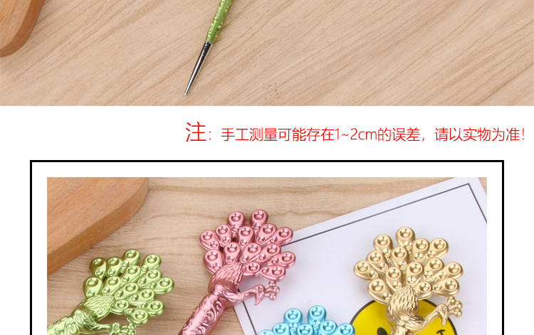 Factory Direct Sales Cute Creative Stationery Cute Female Student Black Carbon Pen Peacock Southeast Flying Hairpin Gel Pen