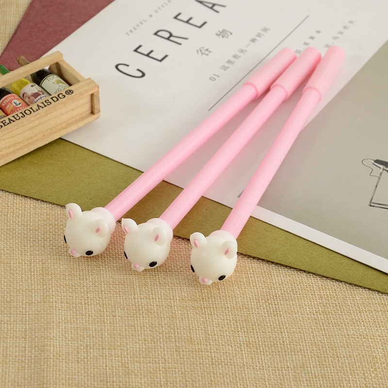 Creative Cartoon Cute Three-Dimensional Soft Glue Animal Head Gel Pen Cute Cartoon Student Pen Gift Pen Creative Cartoon Cute Three-Dimensional Soft Glue Animal Head Gel Pen Cute Cartoon Student Pen Gift Pen