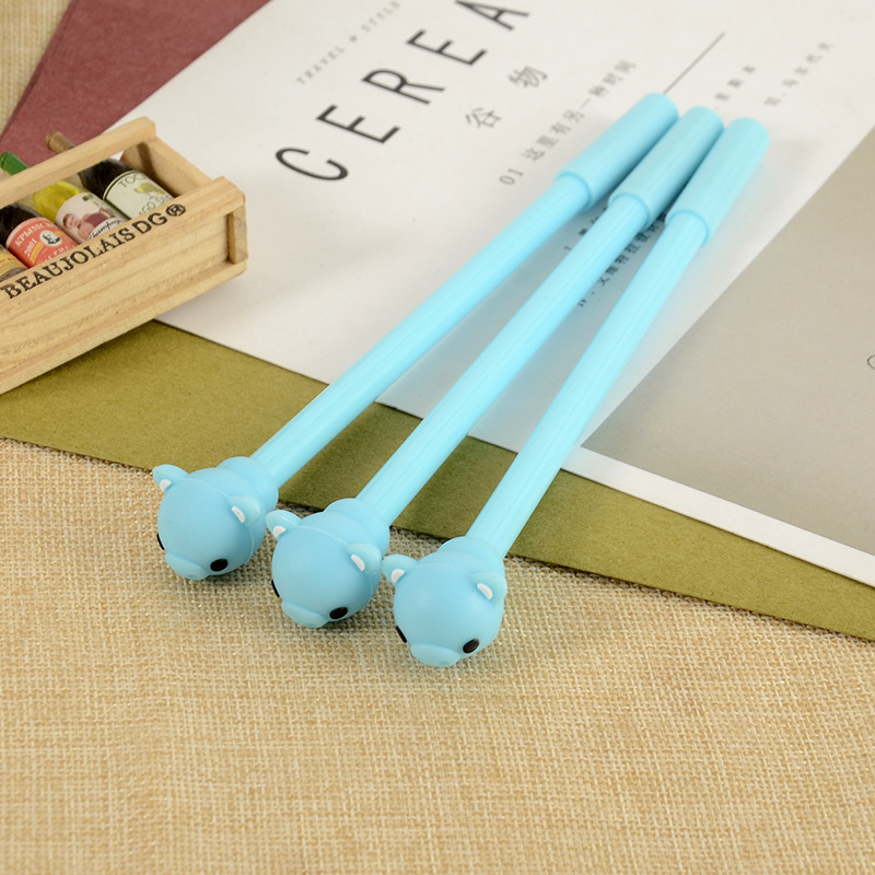 Creative Cartoon Cute Three-Dimensional Soft Glue Animal Head Gel Pen Cute Cartoon Student Pen Gift Pen Creative Cartoon Cute Three-Dimensional Soft Glue Animal Head Gel Pen Cute Cartoon Student Pen Gift Pen