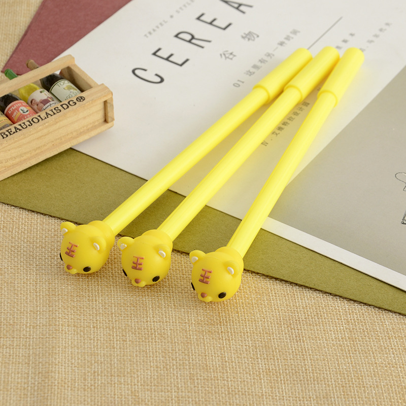Creative Cartoon Cute Three-Dimensional Soft Glue Animal Head Gel Pen Cute Cartoon Student Pen Gift Pen Creative Cartoon Cute Three-Dimensional Soft Glue Animal Head Gel Pen Cute Cartoon Student Pen Gift Pen