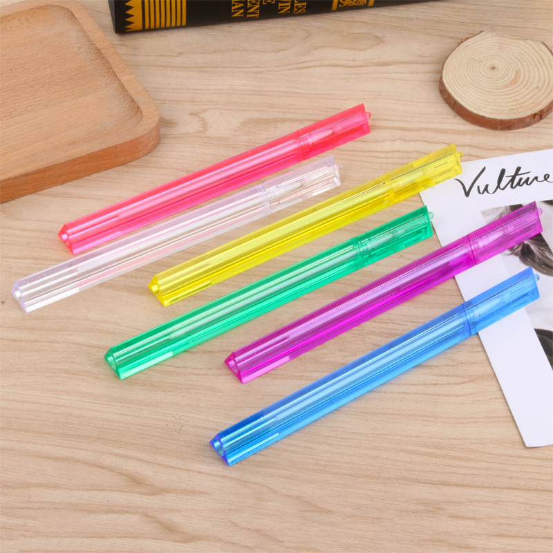Simple and Fresh Triangle Scale Transparent Ruler Gel Pen Multifunctional Ball Pen Students&#039; Office Stationery Gift
