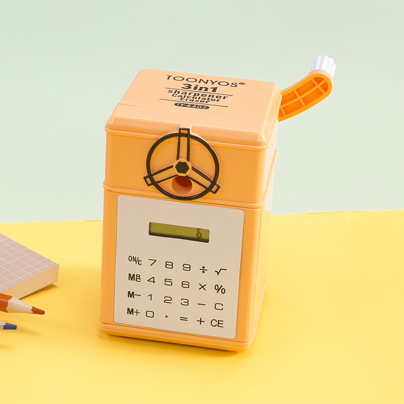 Creative hand pencil sharpener computer eraser 3 and 1
