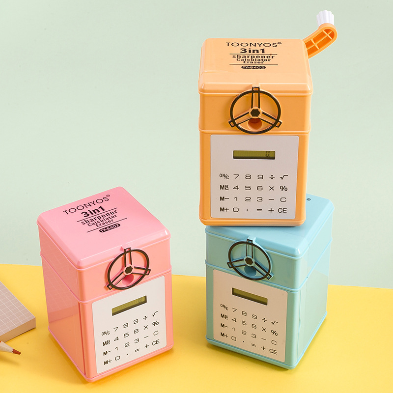 Creative hand pencil sharpener computer eraser 3 and 1