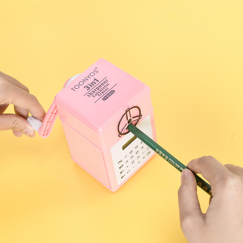 Creative hand pencil sharpener computer eraser 3 and 1