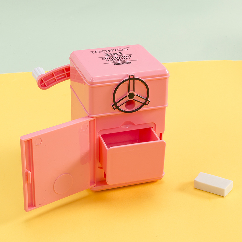 Creative hand pencil sharpener computer eraser 3 and 1