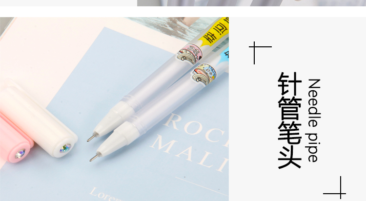 Personalized Xueba Fashionable Words Gel Pen with Diamond Gel Pen Creative Text Student Black Gel Ink Pen Signature Pen Wholesale