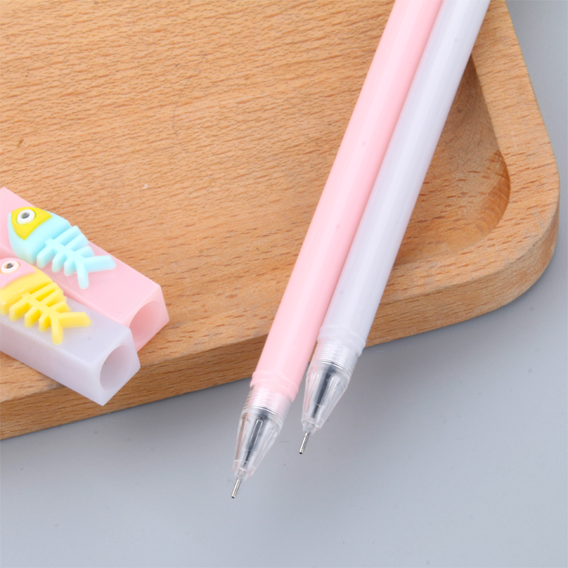 Factory Direct Sales Cute Cartoon Fishbone Modeling Student Gel Pen Student Simple Signature Pen Cute Ball Pen