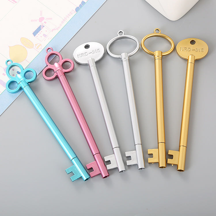 Creative Retro Key Shape Gel Pen Signature Pen Black Gel Ink Pen Cute Elementary School Student School Supplies