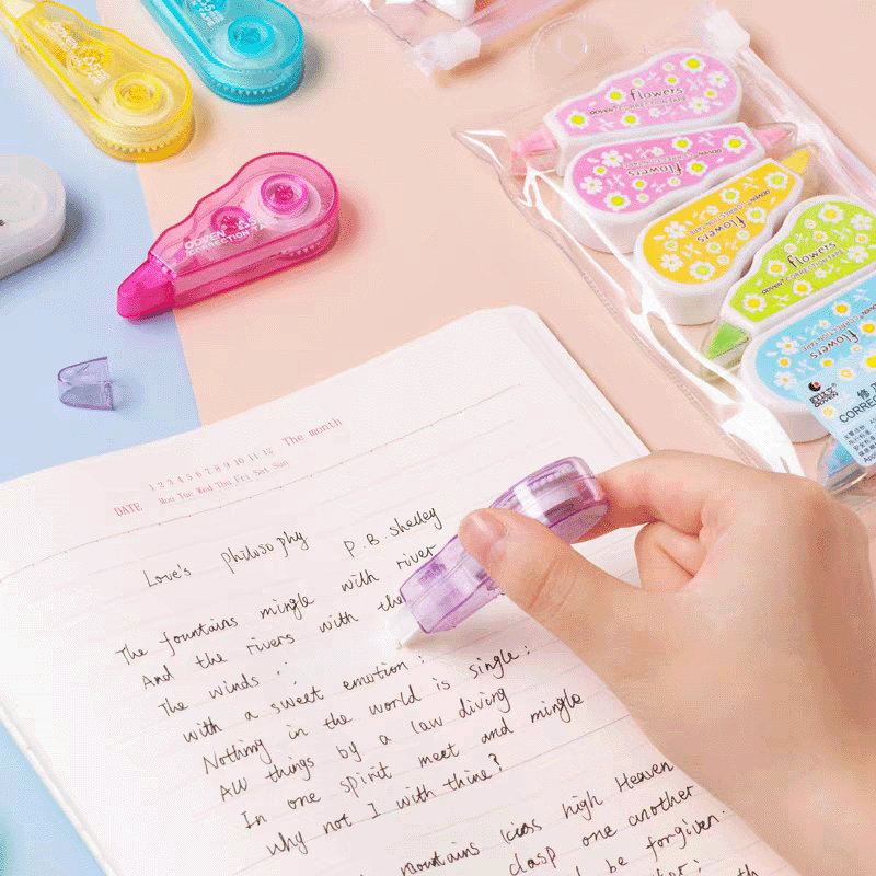 Student Mini Correction Tape Creative Cartoon Correction Tape 6 Pack Office Stationery School Supplies Correction Tape Wholesale