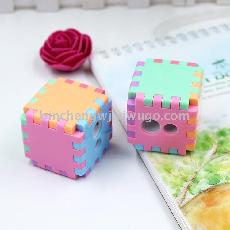 DIY assembled pencil sharpener double hole sharpener student pencil sharpener stationery wholesale