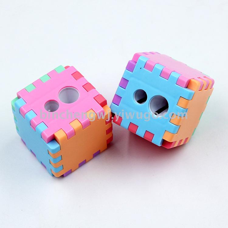 DIY assembled pencil sharpener double hole sharpener student pencil sharpener stationery wholesale