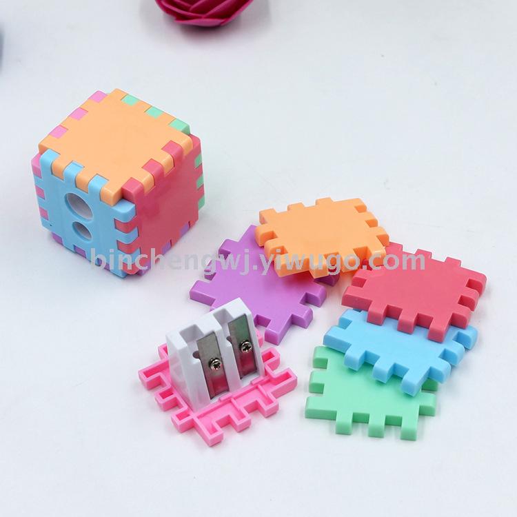 DIY assembled pencil sharpener double hole sharpener student pencil sharpener stationery wholesale