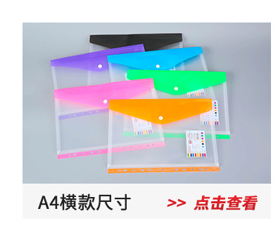 Factory Wholesale A4 Transparent PVC/PP Plastic Multi-Style Horizontal Three-Dimensional Information Bag Test Paper Contract Bag