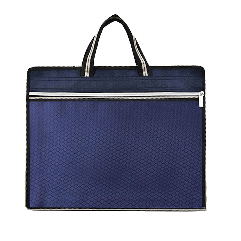 Wholesale Ball Pattern A4 Portable Zippered File Information Bag Oxford Briefcase Office Conference Bag Custom Logo