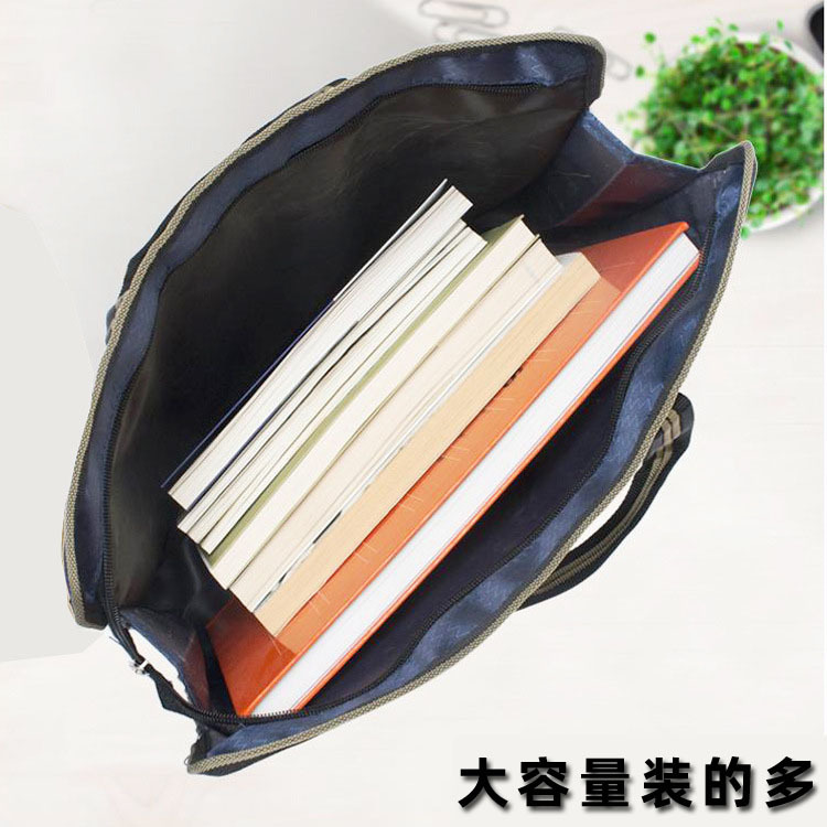 Wholesale Ball Pattern A4 Portable Zippered File Information Bag Oxford Briefcase Office Conference Bag Custom Logo