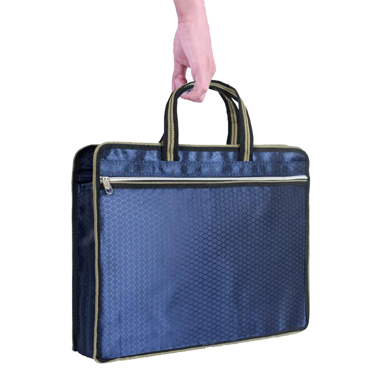 Wholesale Ball Pattern A4 Portable Zippered File Information Bag Oxford Briefcase Office Conference Bag Custom Logo