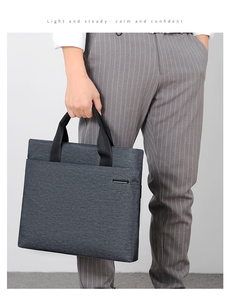 Hand-Carrying Document Information Bag Computer Bag Business Office Conference Bag Printing Advertising High-End Briefcase Wholesale