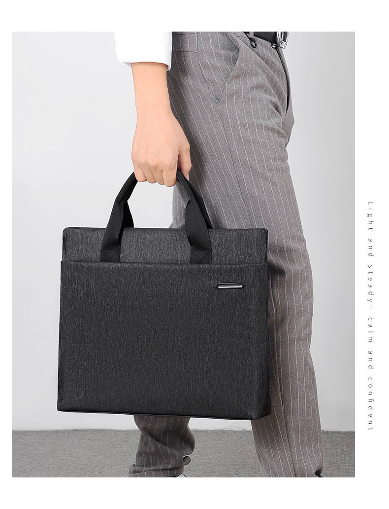 Hand-Carrying Document Information Bag Computer Bag Business Office Conference Bag Printing Advertising High-End Briefcase Wholesale