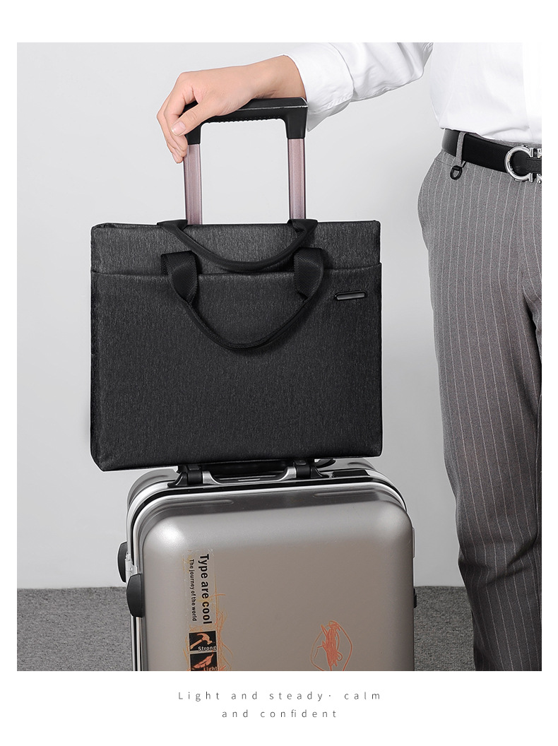 Hand-Carrying Document Information Bag Computer Bag Business Office Conference Bag Printing Advertising High-End Briefcase Wholesale
