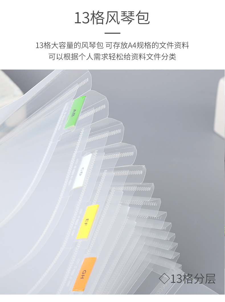 A4 Cartoon Transparent Totoro Folder Information Bag 13 Grid Pp Student Test Paper Storage Stationery Portable Organ Bag