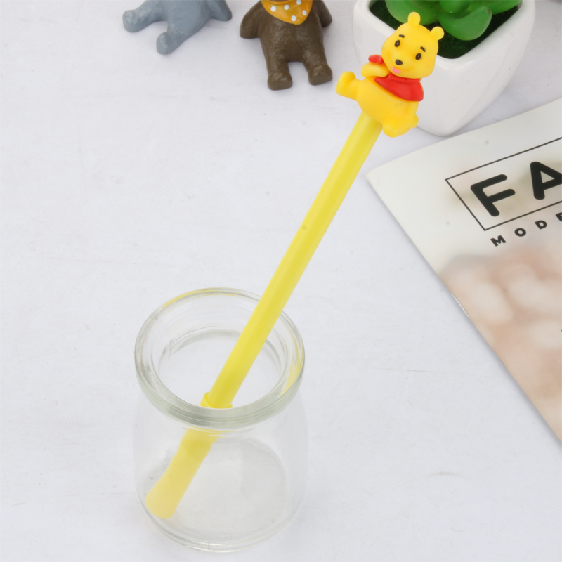 Cute Cartoon Three-Dimensional Ribbon Bear Gel Pen Creative Student Office Supplies Black Gel Ink Pen Signature Pen