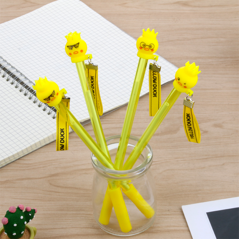 Cartoon Cute Student Soft Girl Creative Animal Shape Black Ink Pen Crown Chick Gel Pen Cartoon Cute Student Soft Girl Creative Animal Shape Black Ink Pen Crown Chick Gel Pen