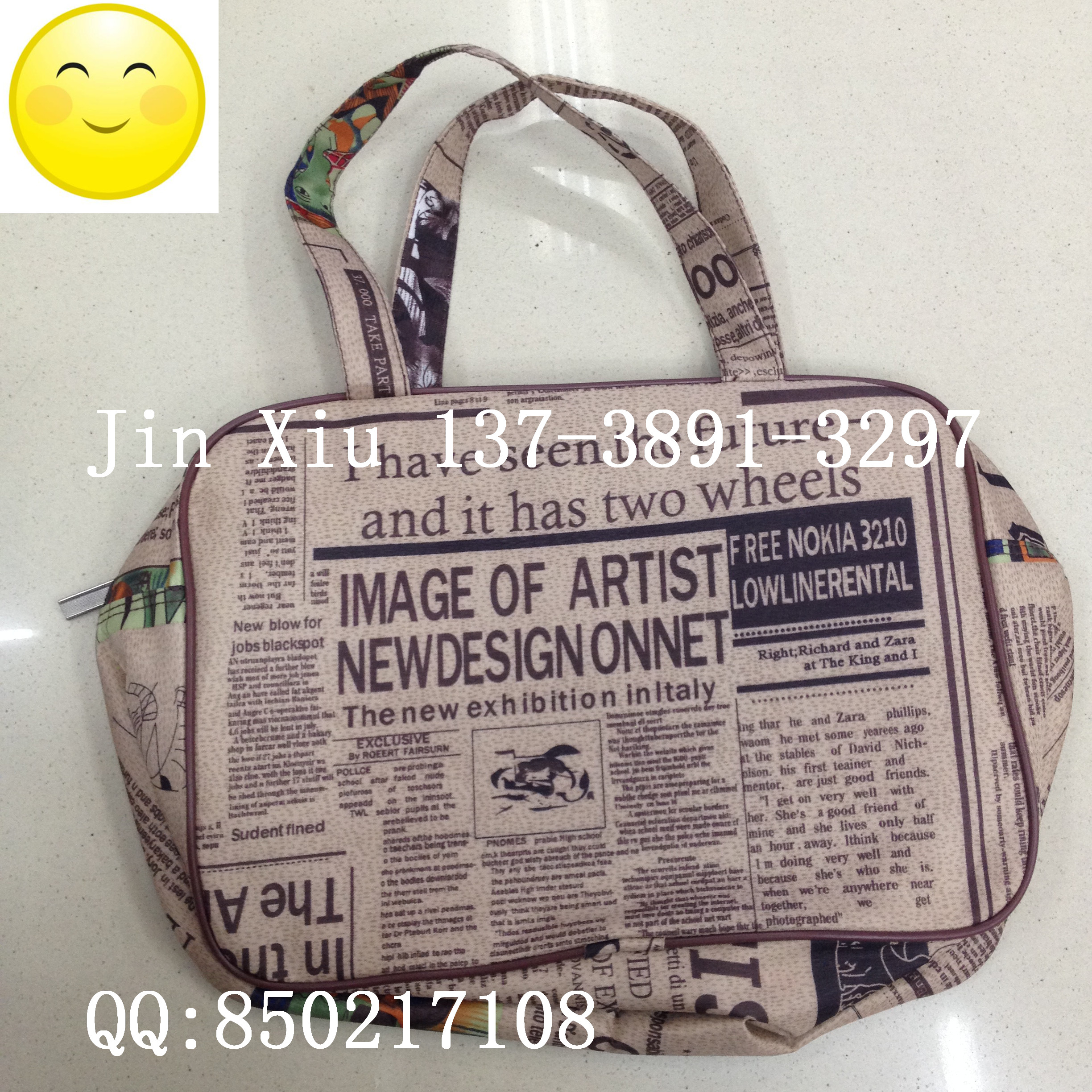 Casual bag fabric bag cosmetic bag information bag fabric bag canvas print bag handbag