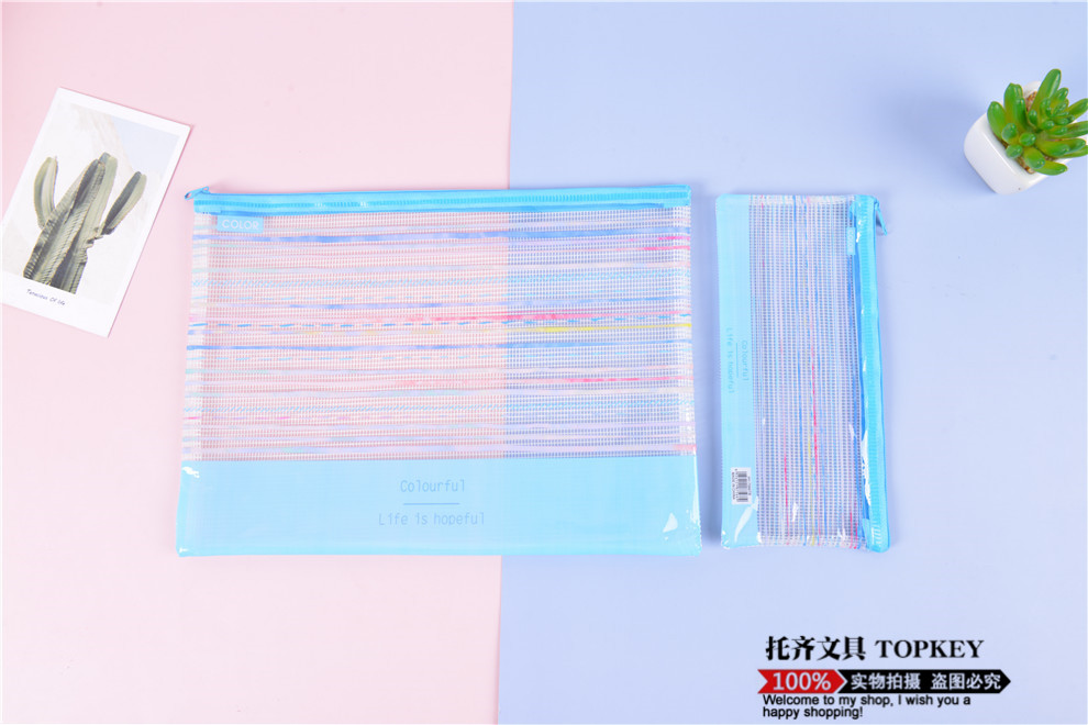 Spot Thickened Waterproof Transparent PVC Mesh Zipper Bag Large Capacity Material Storage Bag Student Document Information Bag Spot Thickened Waterproof Transparent PVC Mesh Zipper Bag Large Capacity Material Storage Bag Student Document Information Bag