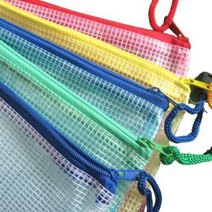 Wholesale Office Supplies Grid File Bag A4 A3 Transparent Information Bag Portable Zipper Bag PVC File Bag