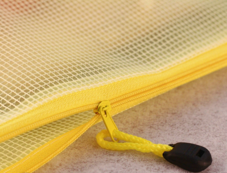 Wholesale Office Supplies Grid File Bag A4 A3 Transparent Information Bag Portable Zipper Bag PVC File Bag