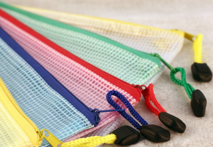 Wholesale Office Supplies Grid File Bag A4 A3 Transparent Information Bag Portable Zipper Bag PVC File Bag