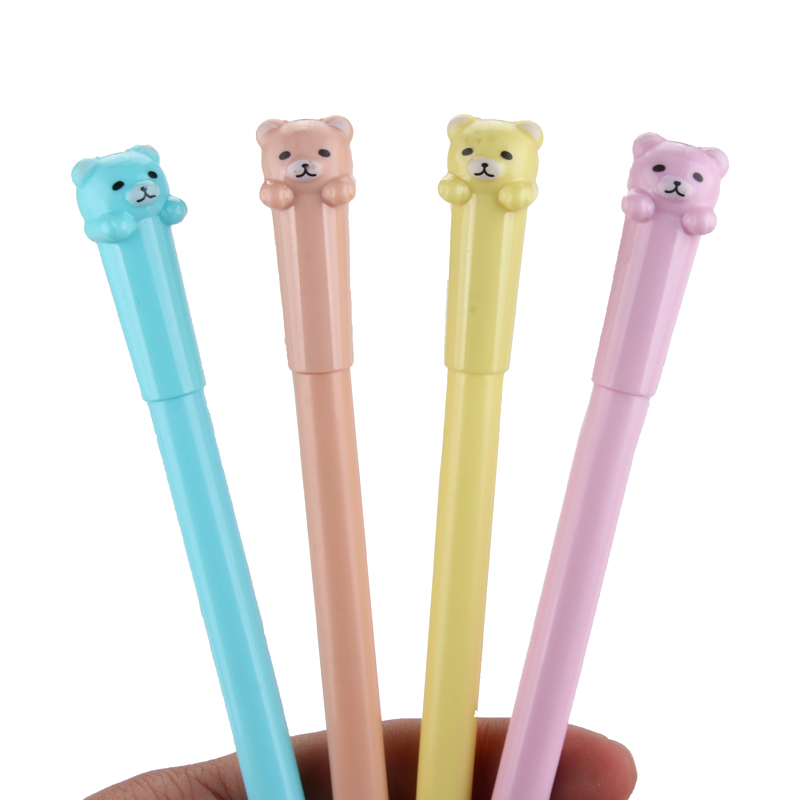Creative Cute Jelly Color Bear Gel Pen Candy Color Cartoon Water-Based Paint Pen Student Pen