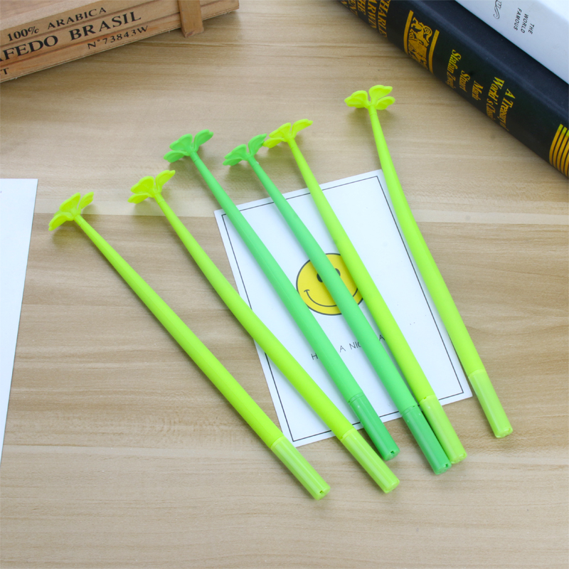 Creative Cartoon Plant Series Gel Pen Student Black Gel Ink Pen Cute Simple Cartoon Pen Girl Signature Pen
