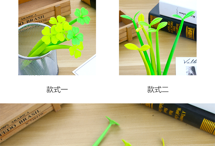 Creative Cartoon Plant Series Gel Pen Student Black Gel Ink Pen Cute Simple Cartoon Pen Girl Signature Pen