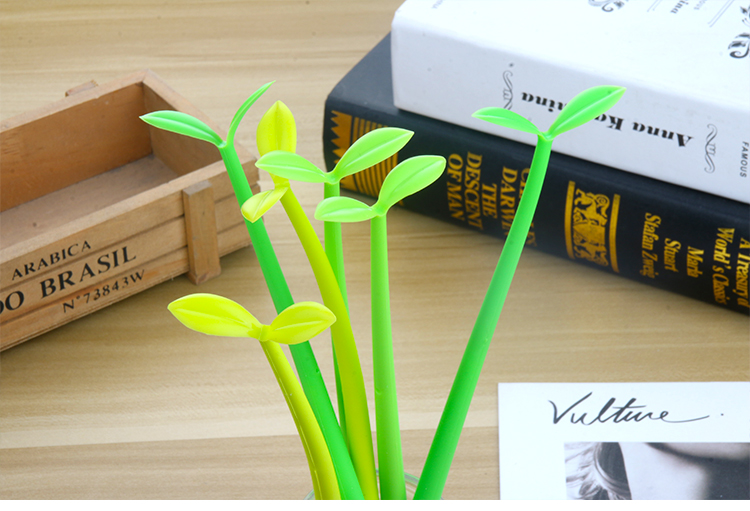 Creative Cartoon Plant Series Gel Pen Student Black Gel Ink Pen Cute Simple Cartoon Pen Girl Signature Pen