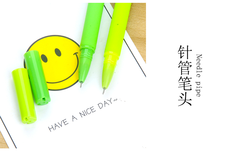 Creative Cartoon Plant Series Gel Pen Student Black Gel Ink Pen Cute Simple Cartoon Pen Girl Signature Pen