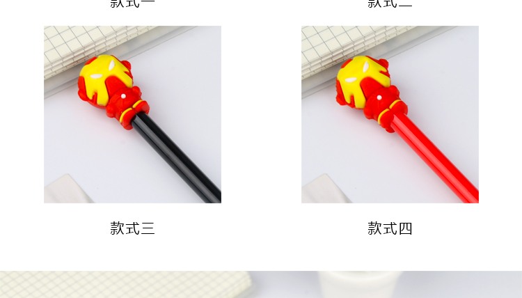 Japanese and Korean Creative New Simple Clear Superhero Black 0.5mm Gel Pen Student Learning for Wholesale