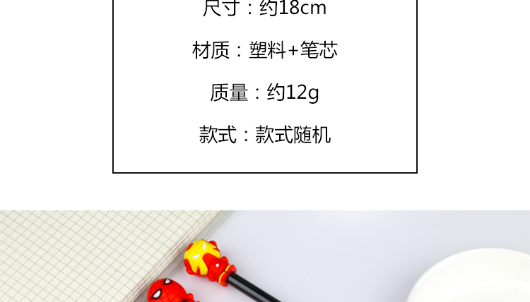 Japanese and Korean Creative New Simple Clear Superhero Black 0.5mm Gel Pen Student Learning for Wholesale