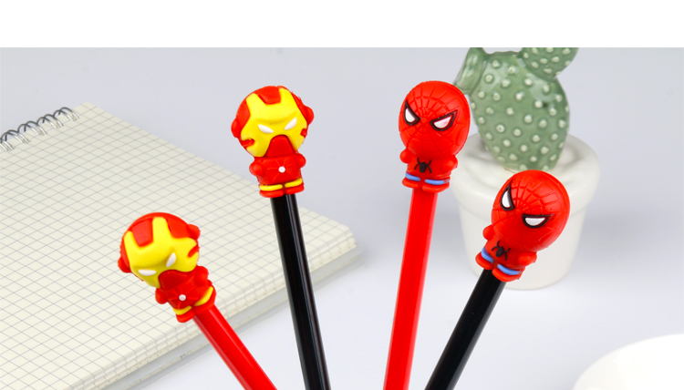 Japanese and Korean Creative New Simple Clear Superhero Black 0.5mm Gel Pen Student Learning for Wholesale
