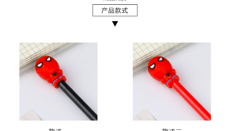 Japanese and Korean Creative New Simple Clear Superhero Black 0.5mm Gel Pen Student Learning for Wholesale