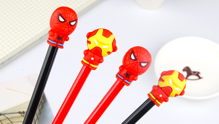 Japanese and Korean Creative New Simple Clear Superhero Black 0.5mm Gel Pen Student Learning for Wholesale