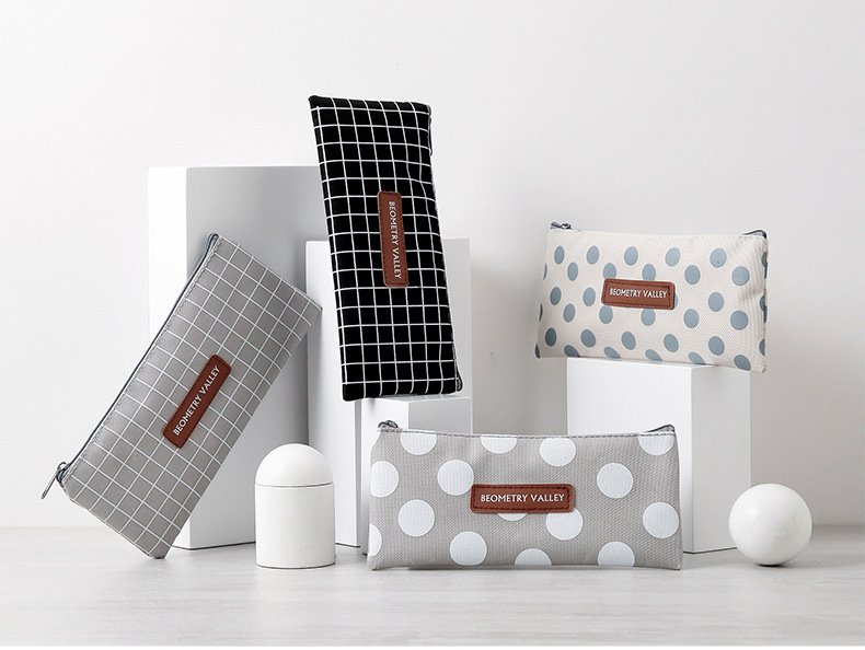 Dot pen bag canvas pencil bag stationery bag student stationery receiving bag pencil bag information bag