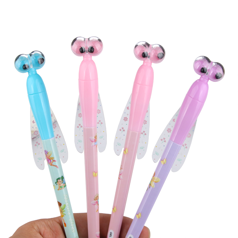 Factory Direct Sales Minimalist Creative Dragonfly Wings Black 0.5mm Gel Pen Student Studying Stationery Supplies Wholesale
