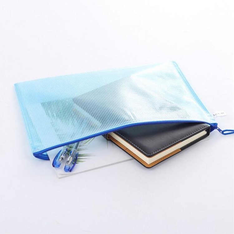 File Bag A4 Mesh Bag Transparent Thickened File Zipper Bag A5 Information Bag A6 Paper Bag Office