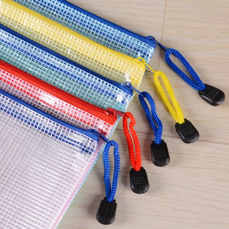 File Bag A4 Mesh Bag Transparent Thickened File Zipper Bag A5 Information Bag A6 Paper Bag Office