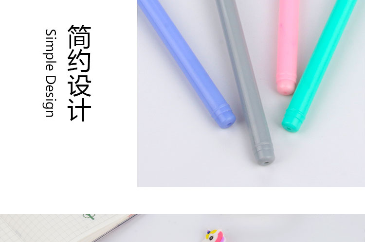 Japanese Korean Cartoon New Creative Unicorn Black Gel Pen Student Studying Stationery Wholesale Customizable Logo